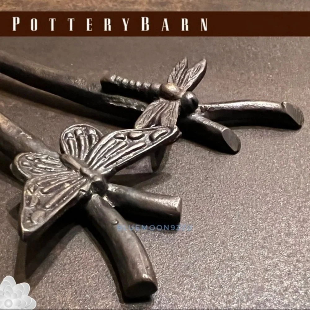 POTTERY BARN Serving Set Butterfly and Dragonfly NWOT